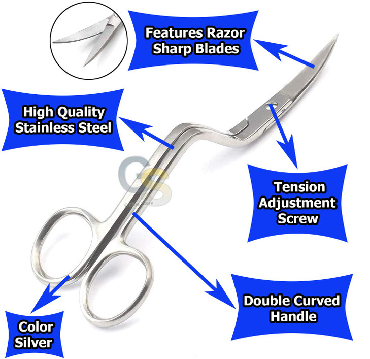 6 INCH DOUBLE CURVED MACHINE EMBROIDERY SCISSORS by GS ONLINE STORE
