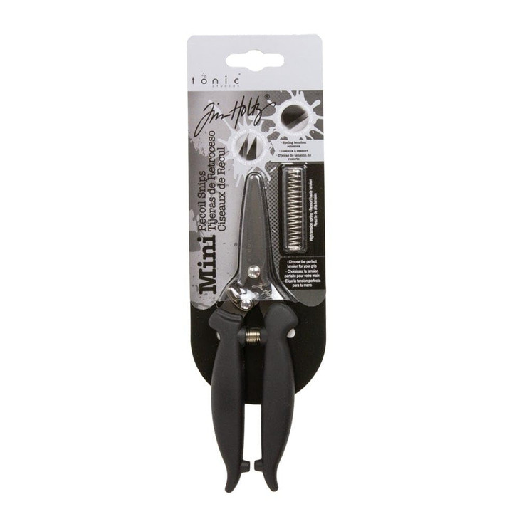Tonic Studios Tim Holtz Recoil Scissors Titanium Coated DoubleBeveled Blades Black 67 Inch