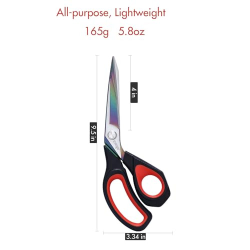 LIVINGO Fabric Scissors Heavy Duty 95 Inches Professional Titanium Coated Forged Stainless Steel Sharp Bent Shears for S
