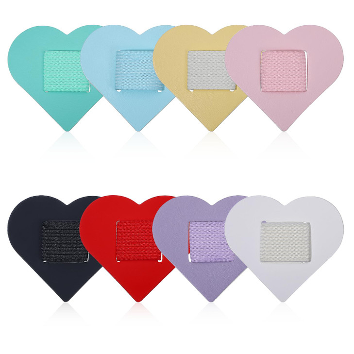 Larrel 8 Pack Pen Loop Holder for Notebook Self Adhesive Heartshaped Pen Holder for Journal Cute Colorful Planner Pens H