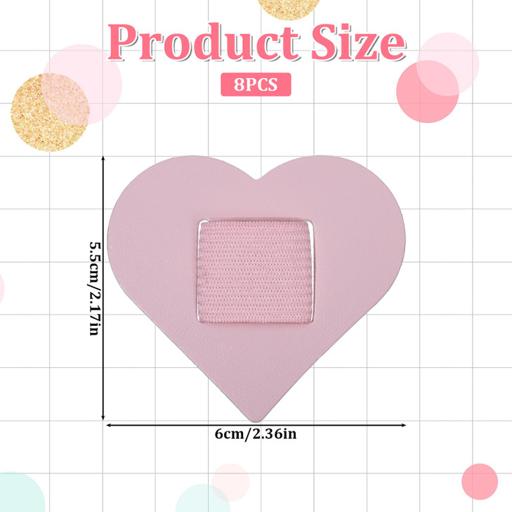 Larrel 8 Pack Pen Loop Holder for Notebook Self Adhesive Heartshaped Pen Holder for Journal Cute Colorful Planner Pens H