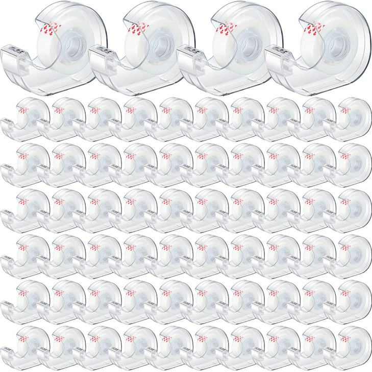 Yahenda 64 Pcs Invisible Tapes Dispensers with 32 Matte Clear Tape Refills 07 x 985 Inches Refillable Desk Tape Dispense