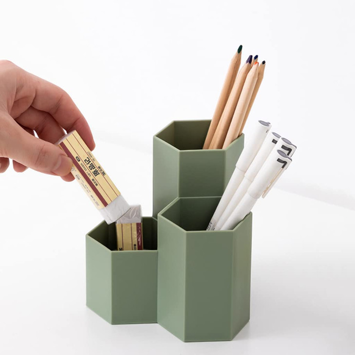 Saikvi Pencil Organizer Pen Holder for Desk Pens Cup Small Desk Organizer Cute Pen Holder for OfficeSchool and Home Gree