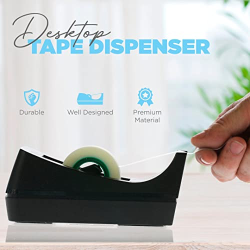 Desktop Tape Dispenser NonSkid Base Weighted Tape Roll Dispenser Perfect for Office Home School Tape not Included 2 Pack