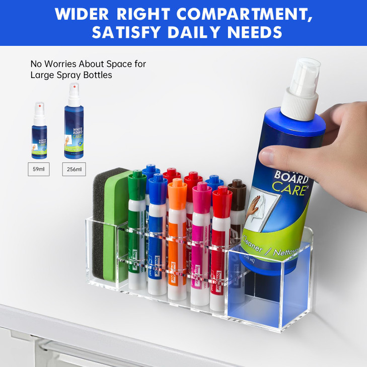 Banafich Magnetic Dry Erase Marker Holder for Whiteboard Wall Mount Pen Holder for Refrigerator Clear Pencil Holder for