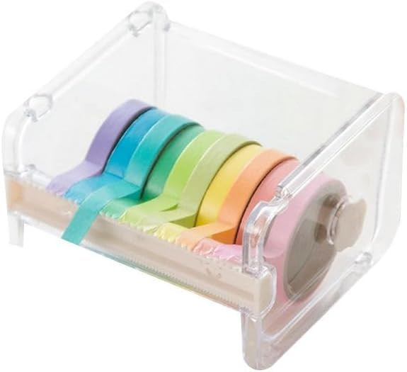Transparent Visible Washi Packaging Tape Dispenser Cutter Roll Tape Holder Organizer Desktop Office Tape Holder DIY Stic