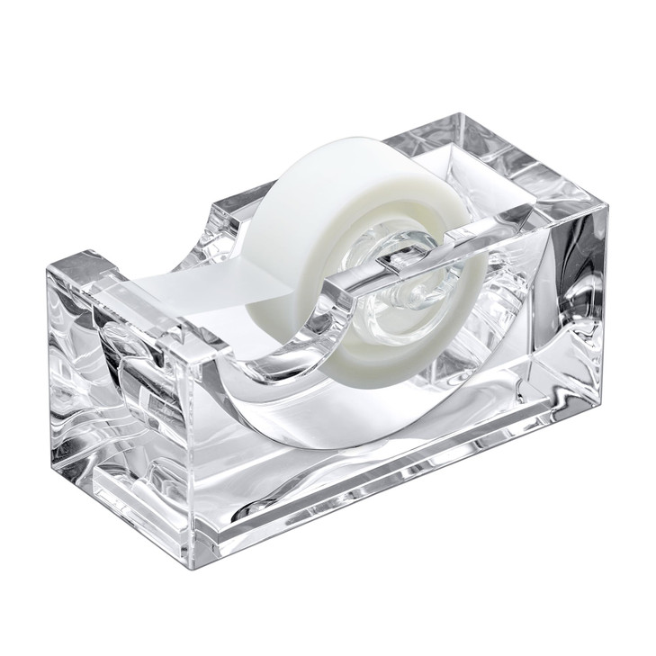 Amazing Abby Tanya Acrylic Tape Dispenser 1Pack Plastic Label Roll Holder Clear Sticker Organizer Perfect Office Desktop