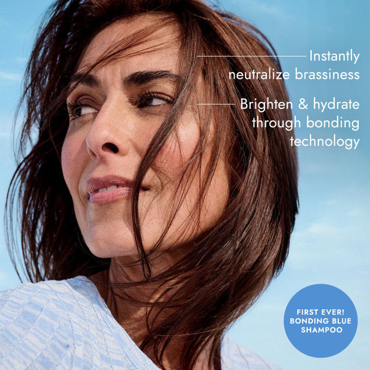 Bondbar Bonding Blue Shampoo, Netralizes Brassiness for Brunettes, Hydrating, Cruelty Free, Vegan, Paraben Free, 8 Oz