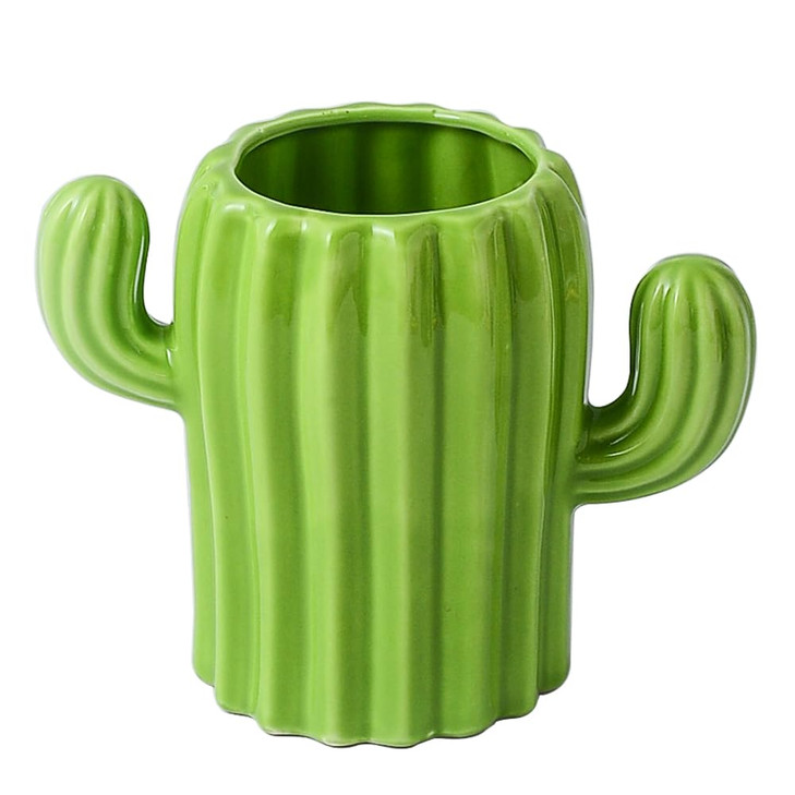 YOSCO Ceramic Pen Holder Cactus Pencil Holder Cute Pens Cup Pot for Desk Office Fun Decor Desk Organizer Makeup Brush Ho