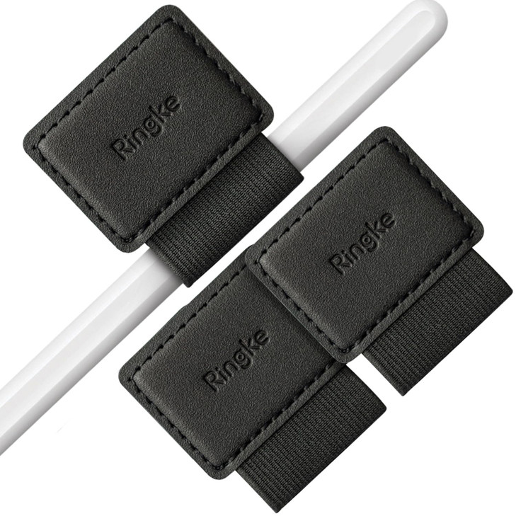 Ringke Pen Holder for Apple Pencil Journal Notebooks and More 3M Self Adhesive PU Leather Durable Pen Loop with Elastic