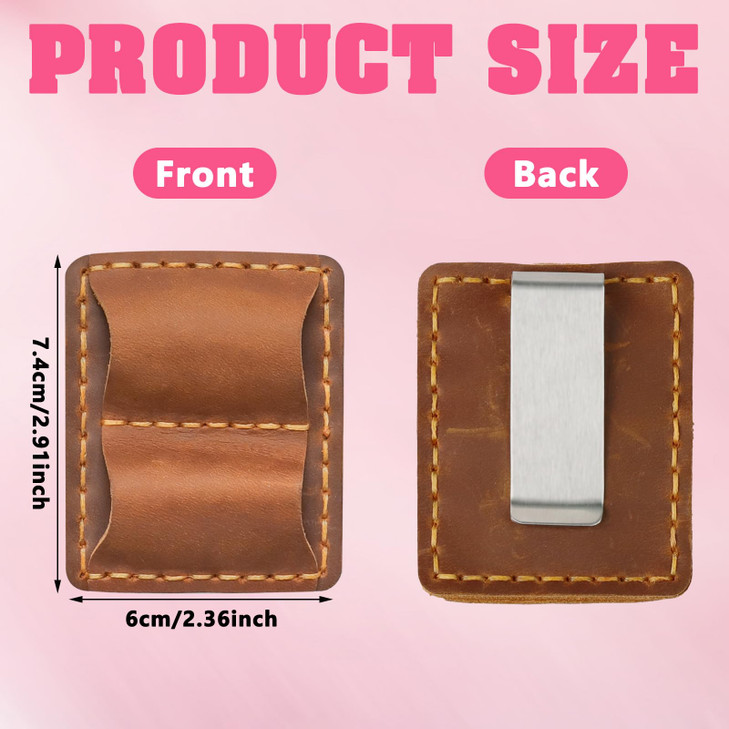 loghohu Leather Pen Holder for Notebooks and Journals Double Pen Loop Brown