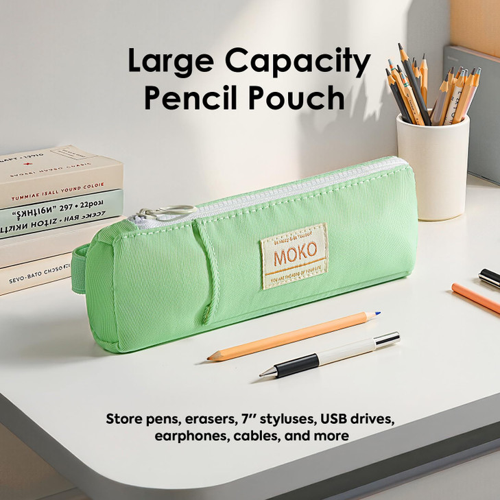 MoKo Pen Holder for Notebook Pencil Pouch with Adjustable Elastic Band Slim Portable Zipper Pen Pouch Holder for Planner