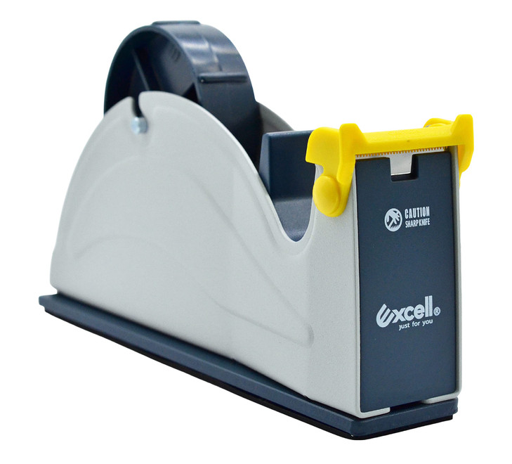 WOD TTD1SD Tabletop Steel Desktop Tape Dispenser Blue Gray Fits Tape up to 1 inch Wide Holds 3 inch core Weighted Rubber