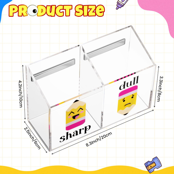 Acrylic Magnetic Pencil Holder for Classroom Magnetic Dry Erase Marker Holder for Whiteboard Fridge Nonslip Sharp Dull B