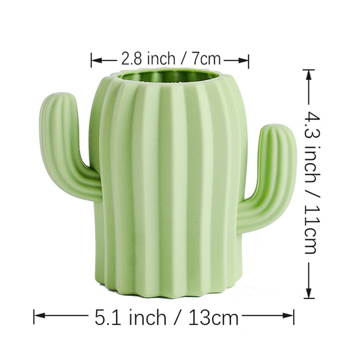 YOSCO Silicone Pen Holder Cactus Cute Pencil Holder Cup Pot for Desk for Kids Office Decor Desk Organizer Makeup brush H
