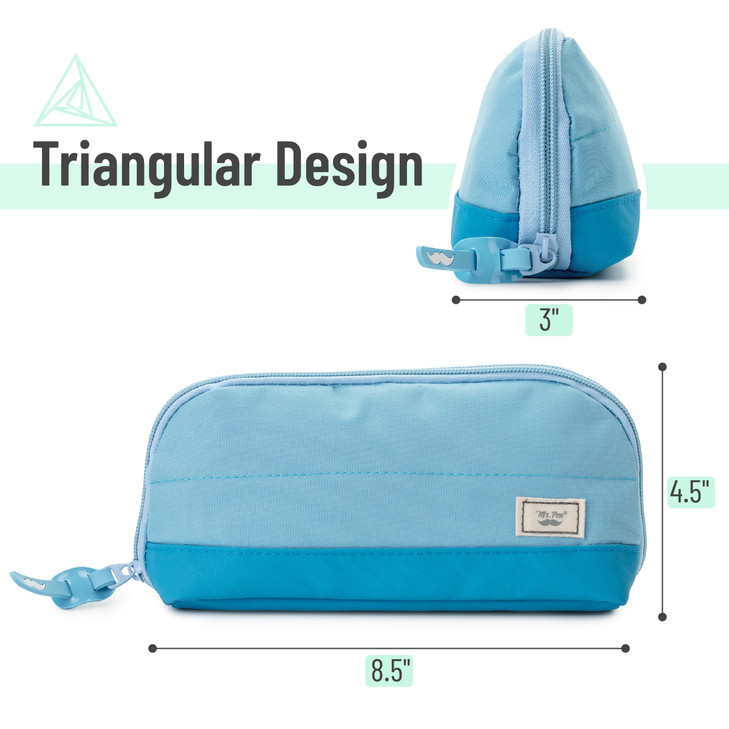 Mr Pen Fabric Pencil Case Pouch Blue Triangular Shape Pencil Pouch