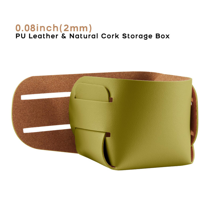 HOMIEAZICOZI 2Pack Cork Leather Desk Accessories Storage Pencil Pen Holder Makeup Brush Holder Organizer Stylish Additio