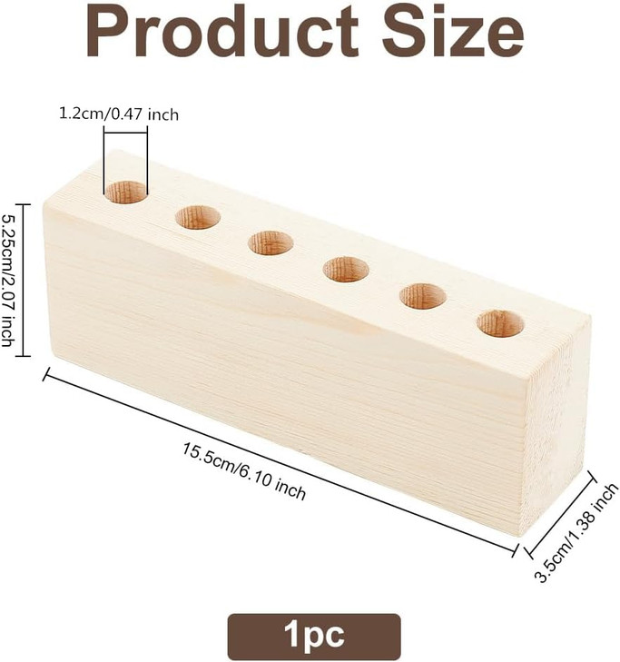 OLYCRAFT Wooden Desktop Pen Organizer 6Hole Rustic Design Fits Fountain Pens Store Display Pen Collection
