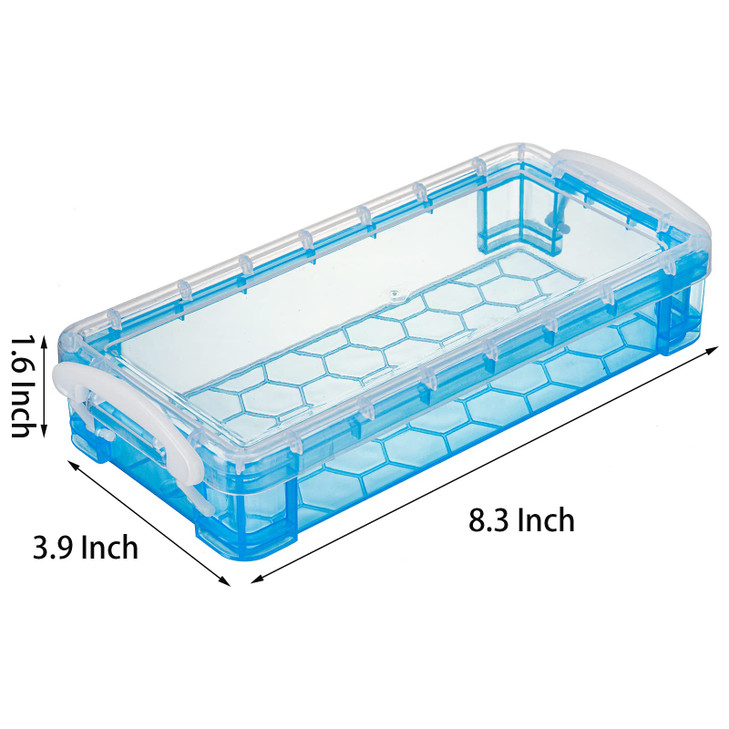 Nicunom 8 Pack Plastic Pencil Boxs Large Capacity Pencil Case Boxes Kids Pencil Case Crayon Box with Snaptight Lid Art C