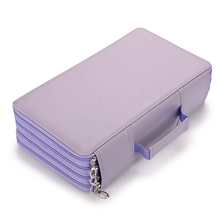 BTSKY 300 Slots Colored Pencil Organizer Deluxe PU Leather Pencil Case Holder with Handle Strap Pencil Box Large for Col