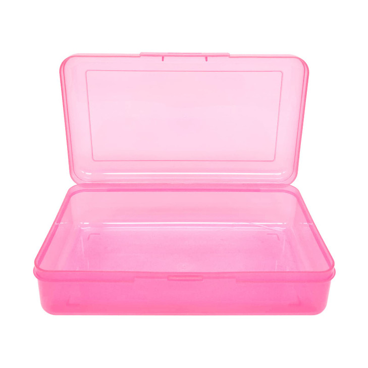 Ykimok Large Capacity Clear Pencil Box Pencil Case Plastic Pencil Boxes Stackable Design Supply Boxes for School Classro
