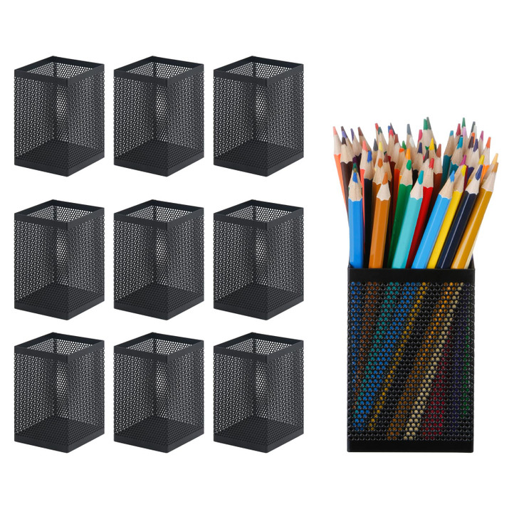 Comix Mesh Pen Holder Desk Wire Pencil Holder with Foam Pad and NonSlip Bottom Office Supplies Desk Organizer for Home O
