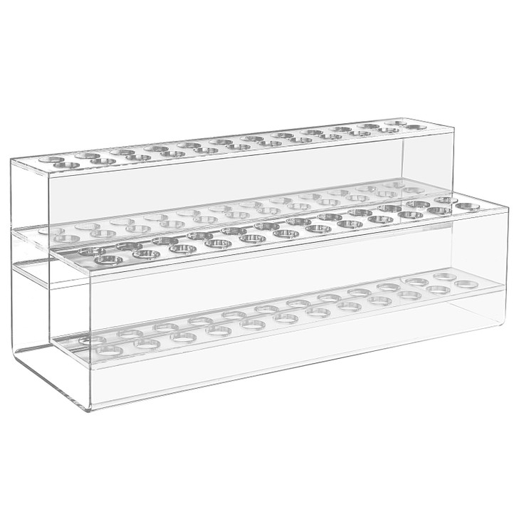 SBYURE Acrylic Pen Holder 2 Tier Pen Display Stand 48Slots Pen Holder Clear Pen Display for Craft Shows Home Office Desk