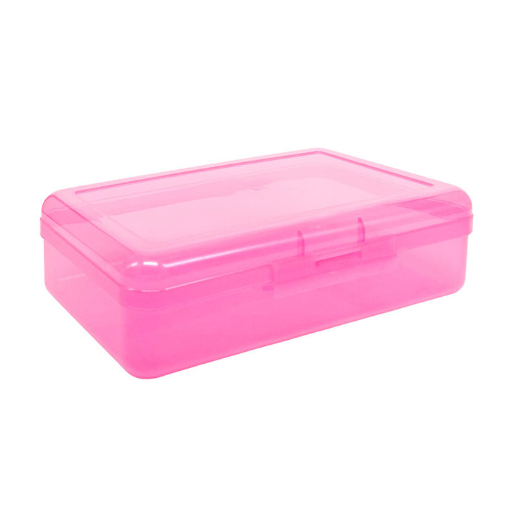 Ykimok Large Capacity Clear Pencil Box Pencil Case Plastic Pencil Boxes Stackable Design Supply Boxes for School Classro