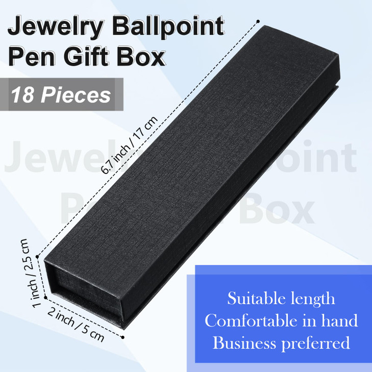 Gersoniel 6 Pcs Pen Boxes Gift Empty Black Pen Case with Cushion Cardboard Box Display Case for Jewelry Gift Birthday So