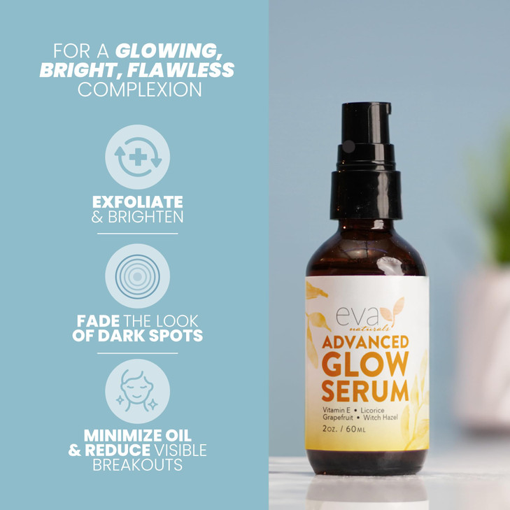 Revitalizing Glow Serum - Dark Spot Reduction with Licorice Root, Witch Hazel, & Aloe - Enhances Natural Glow, Evens Skin Tone - Lightweight Hydratin