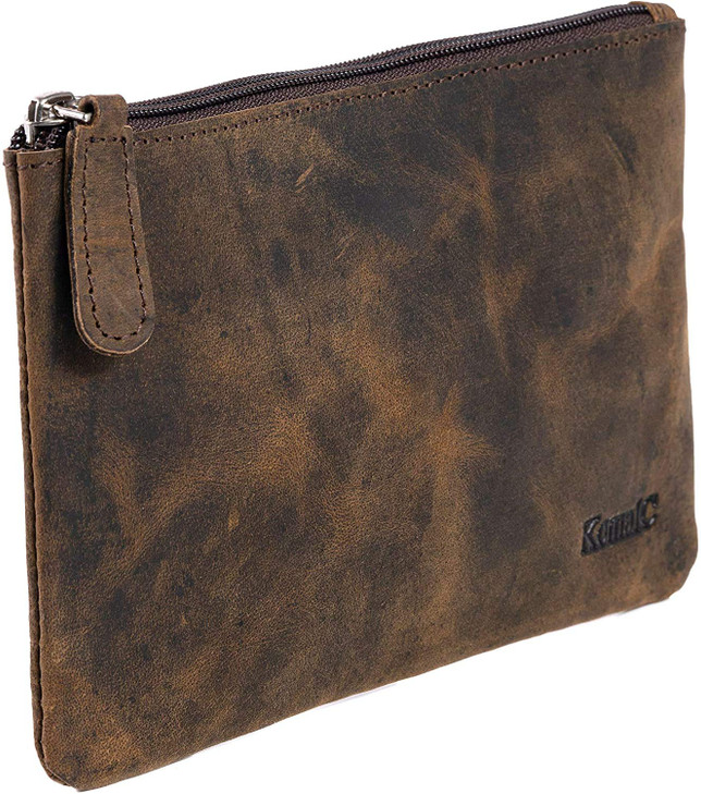 Leather Pencil pouch pen case zippered pencil case Sleeve Elegant and practical for artists Perfect for office by KomalC