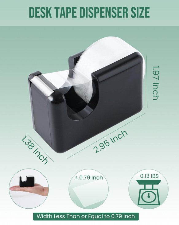 Lichamp 10 Pack Office Desktop Tape Dispenser Includes 10 Rolls of 1 Inch Core Tapes 34 in x 1000 in Red and Black Desk
