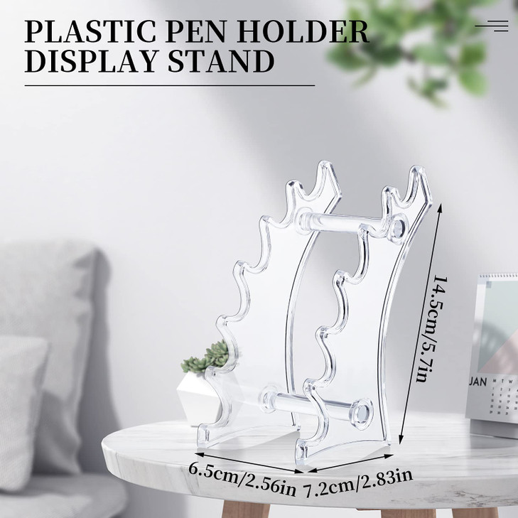Jetec 2 Pieces Plastic Pen Holder Stand 6Slots Pencil Display Makeup Brush Rack Organizer Vertical Pencil Show Tool Rack