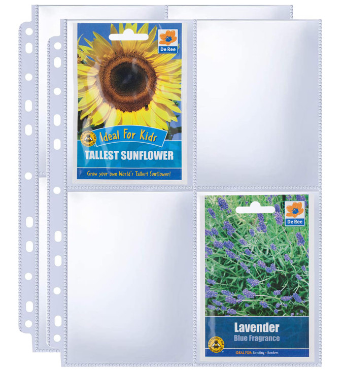 240 Pockets 35x5 Seed Packet Sleeves 30 Pack Double Sided 4 Pocket Seed Organizer SheetHeavy Duty Garden Seeds Storage P