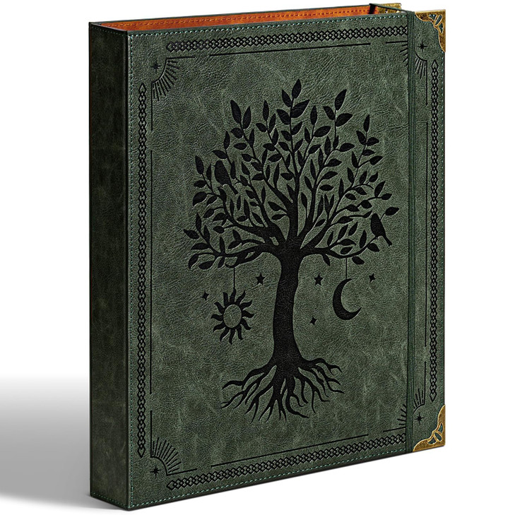 Ovesmusl Leather D Ring Binder Fits 85x11 Letter Size Paper 15 Inch DRing Binders Holds 400 Sheets Notepad Paper Cover L