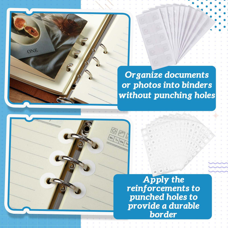 700 Pcs Clear Binder Sheet Converter Stickers and Page Hole Reinforcers Stickers Reinforcements for Hole Punched Pages C