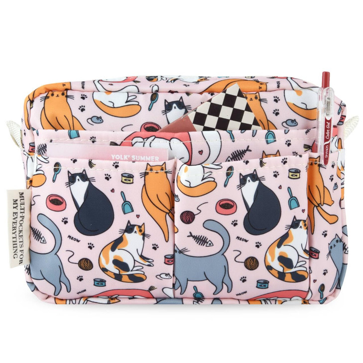 qianshan Portfolio Organizer with Multiple Pockets Waterproof Travel Zippered Cosmetic Bag Portable Storage Bag for Note