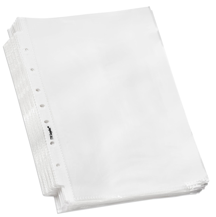 TYH Supplies 200 Pack A5 Mini Sheet Protectors 55x85 Inch 7 Hole Clear Glossy Page Sleeves for Binder Recipe Book Planne