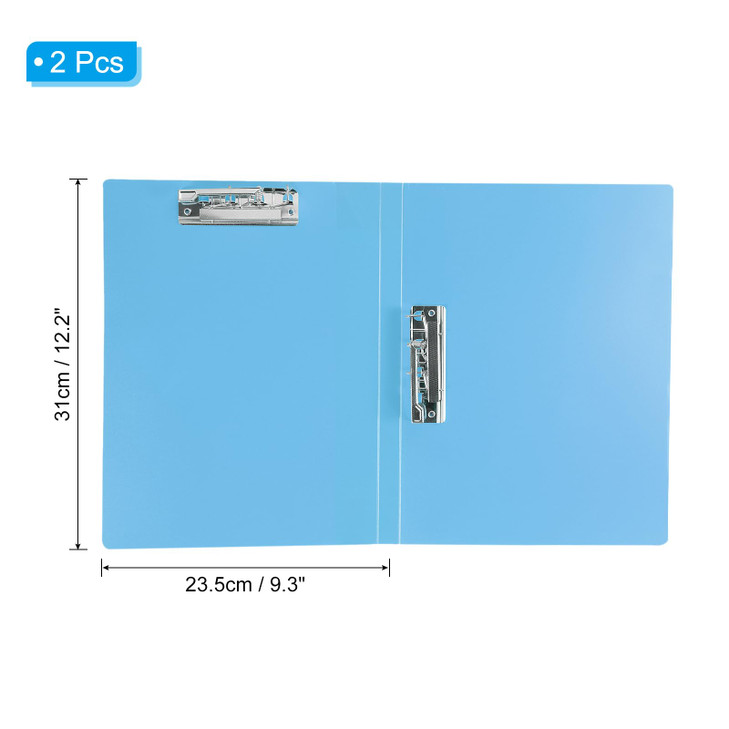 PATIKIL 93x122 Punchless Binder Clamp 2 Pcs Plastic Double Strong Clip Clamp Binder Without Rings Sheet File Folder Prot