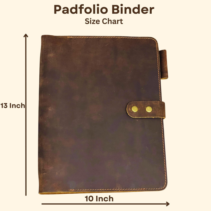 CestAntiQ Premium Leather 3Ring Binder Portfolio 85x11 Inch Letter Size Organizer Folder Refillable 3Hole Paper Business