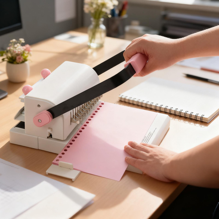Cinch Book Binding Machine with Slide Ruler Compatible with Wire or Spiral Coils Make Professional Thick BooksNotebooksC
