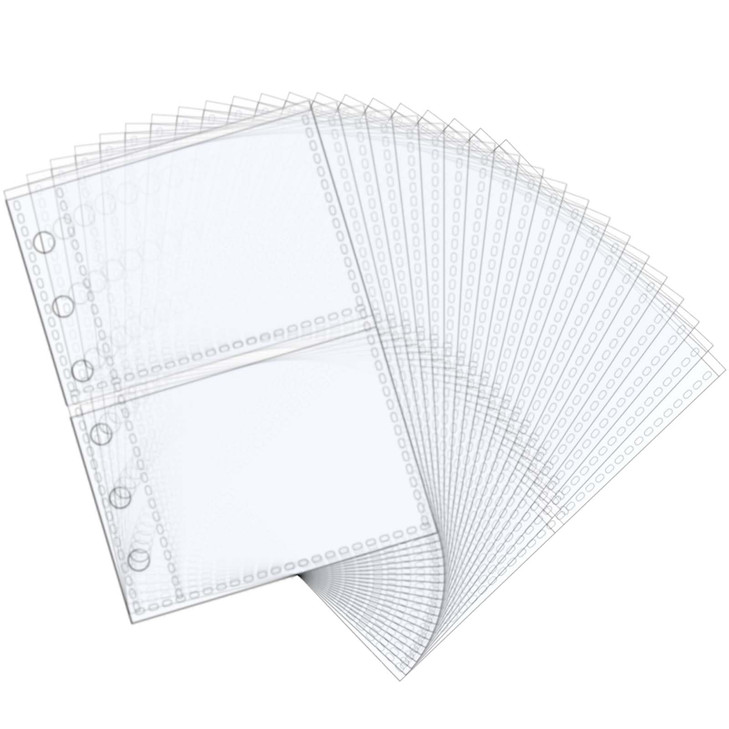 20pcs A7 Photo Sleeves Clear Sheet Protectors 26x23 2 Pockets Picture Card Insets PP Photo Album Refill Pages for 6 Ring