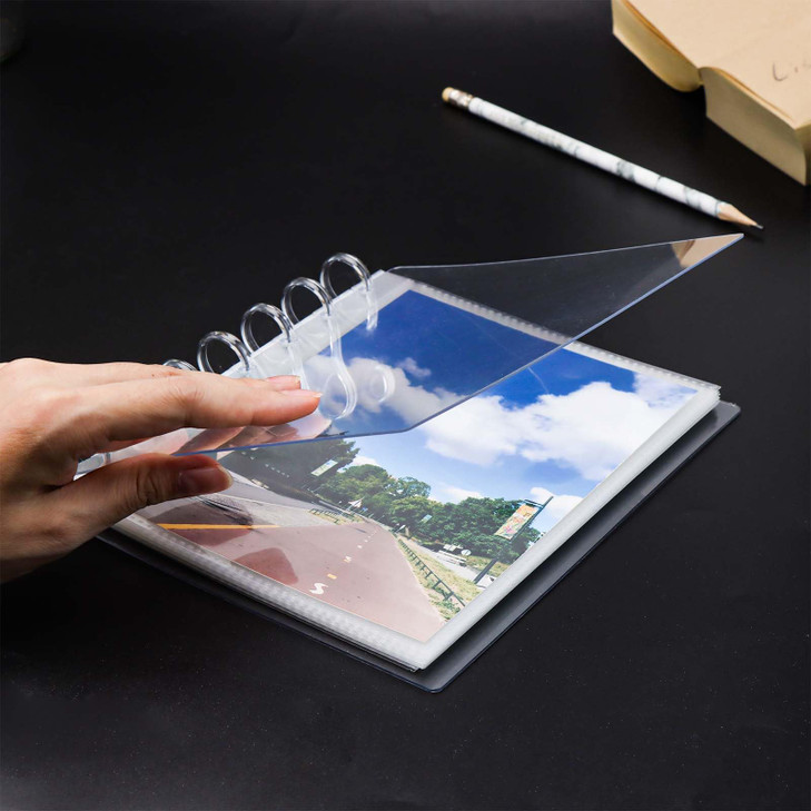 Clear Discbound Pocket Sleeves 7 Disc Sheet Protectors 20 Inner Pages PP 5x7 Pockets PET Cover Photo Card Protector Bind