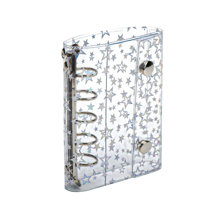 XiowDow A8 Binder Cover PVC 5Ring M5 Refillable Notebook Shell Laser Star Budget Binder Sheet Protector Mini Wallet Bind