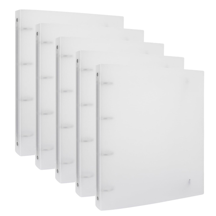 5PCS A4 4 Ring Binder Cover Clean Transparent Soft PVC for Refillable Notebook Shell withMatte surfaceforStamp Die Stora