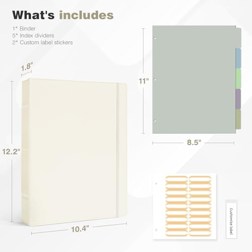 Ospelelf Vintage Hardcover 3 Ring 1 inch Leather Binder Professional Binders Organizer Suitable for Letter Size Document