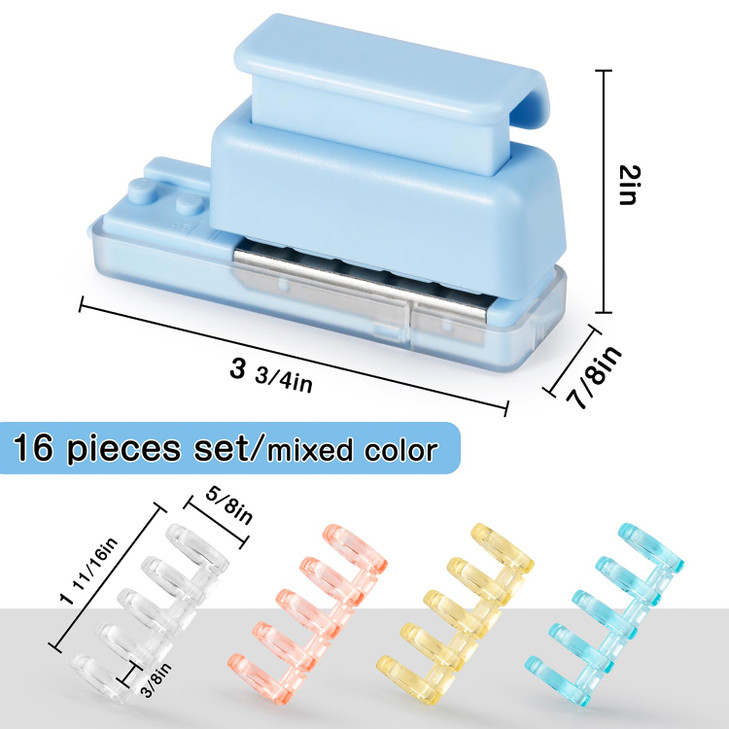 Mini 5Hole Binding Machine IMLIKE 5 Holes Binding Machine with 16 LooseLeaf Binding Strips Easy to Add or Remove Papers