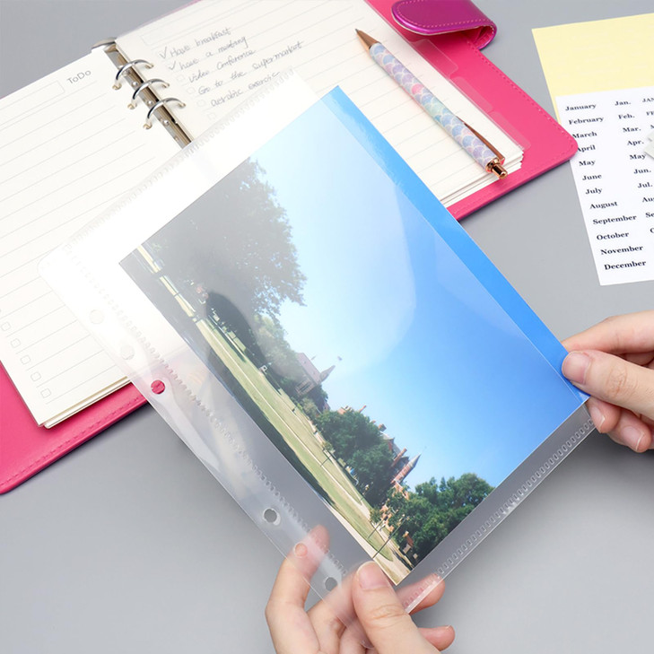 NatSumeBasics 12 A5 Binder Pocket Dividers with Tabs Zipless 5 x 8 Clear Cash Stuffing Envelopes Planner Inserts for 6 R