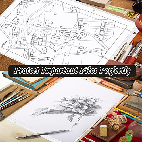 11x17 Sheet Protectors 50 Pcs Page Protectors for 3 Ring Binder Side Loading Page Sleeves Archival Sleeves Landscape Vie