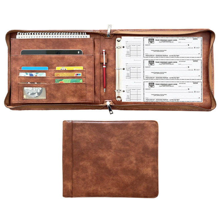 Gvalant Vegan 3Ring Binder for Checks Premium Checkbook Cover Fits 39Ring Systems 1125x9 Pilot Logbook Executive Journal